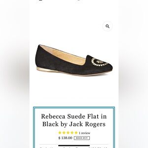 Jack Rogers Black Flats with Gold Accent